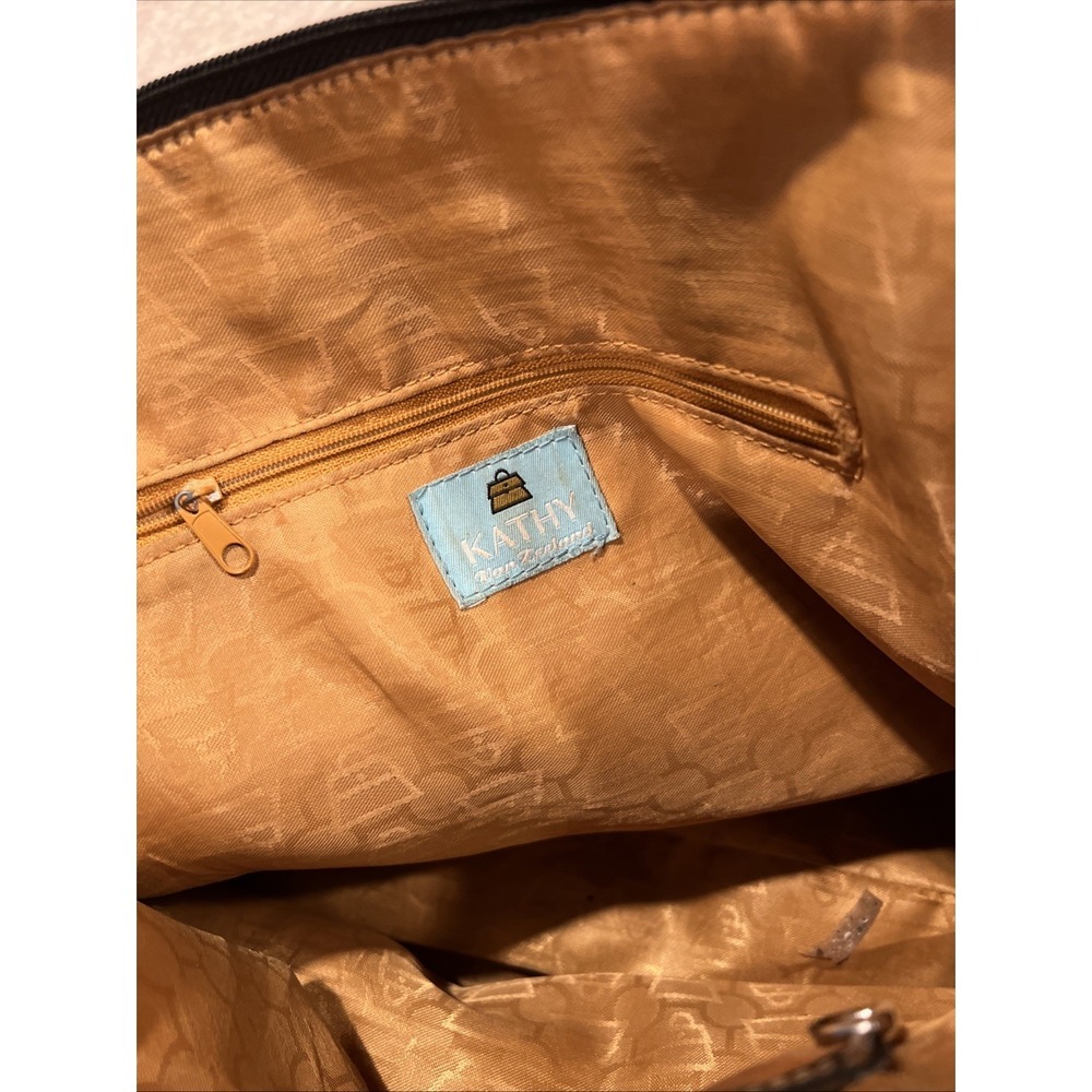 Kathy Van Zeeland Black Patent Leather Croc-Embossed Bag Large Gorgeous EUC - Picture 10 of 14